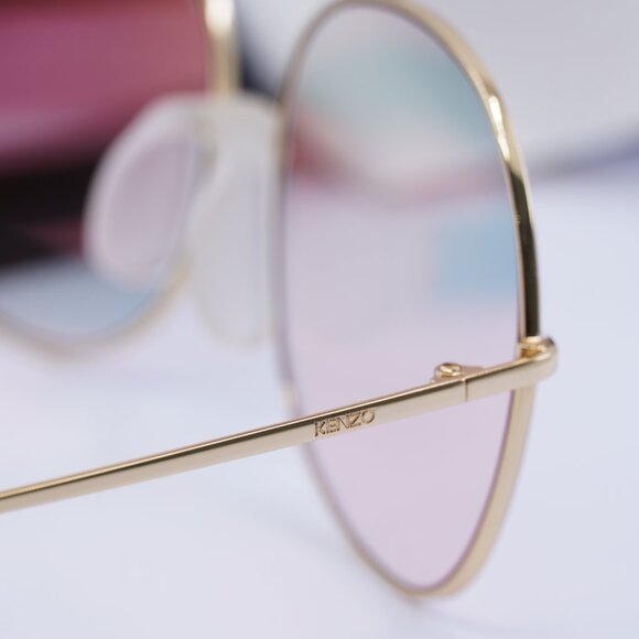 Kenzo KZ40017F 30C Round Sunglasses - Gold/Pink - Picture 7 of 10